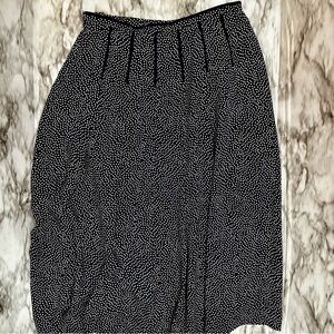 Pendleton Womens Sz 12 Navy Polka Dot Silk Pleated Modest Skirt English Country